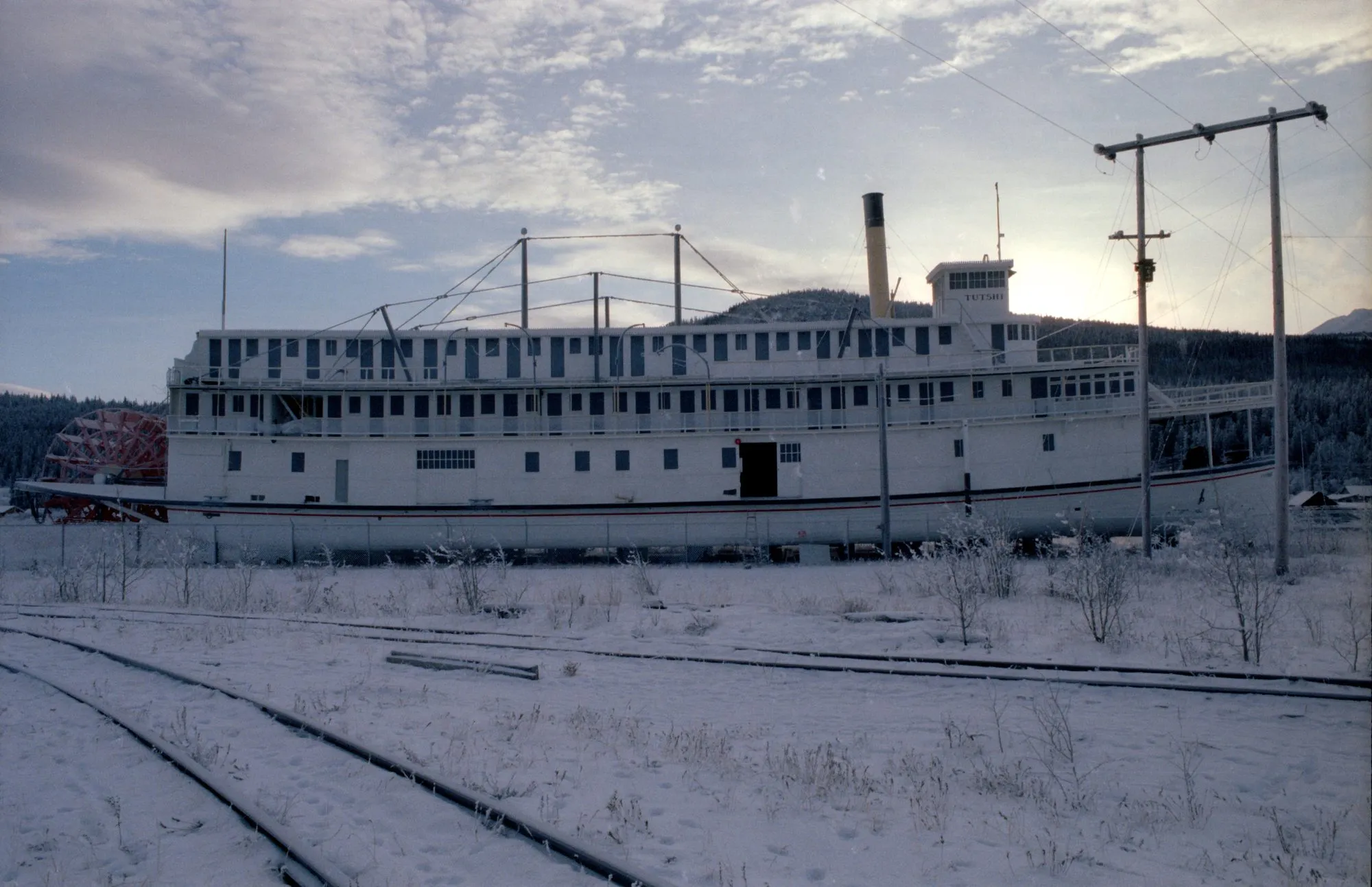 Broadside on shore in winter