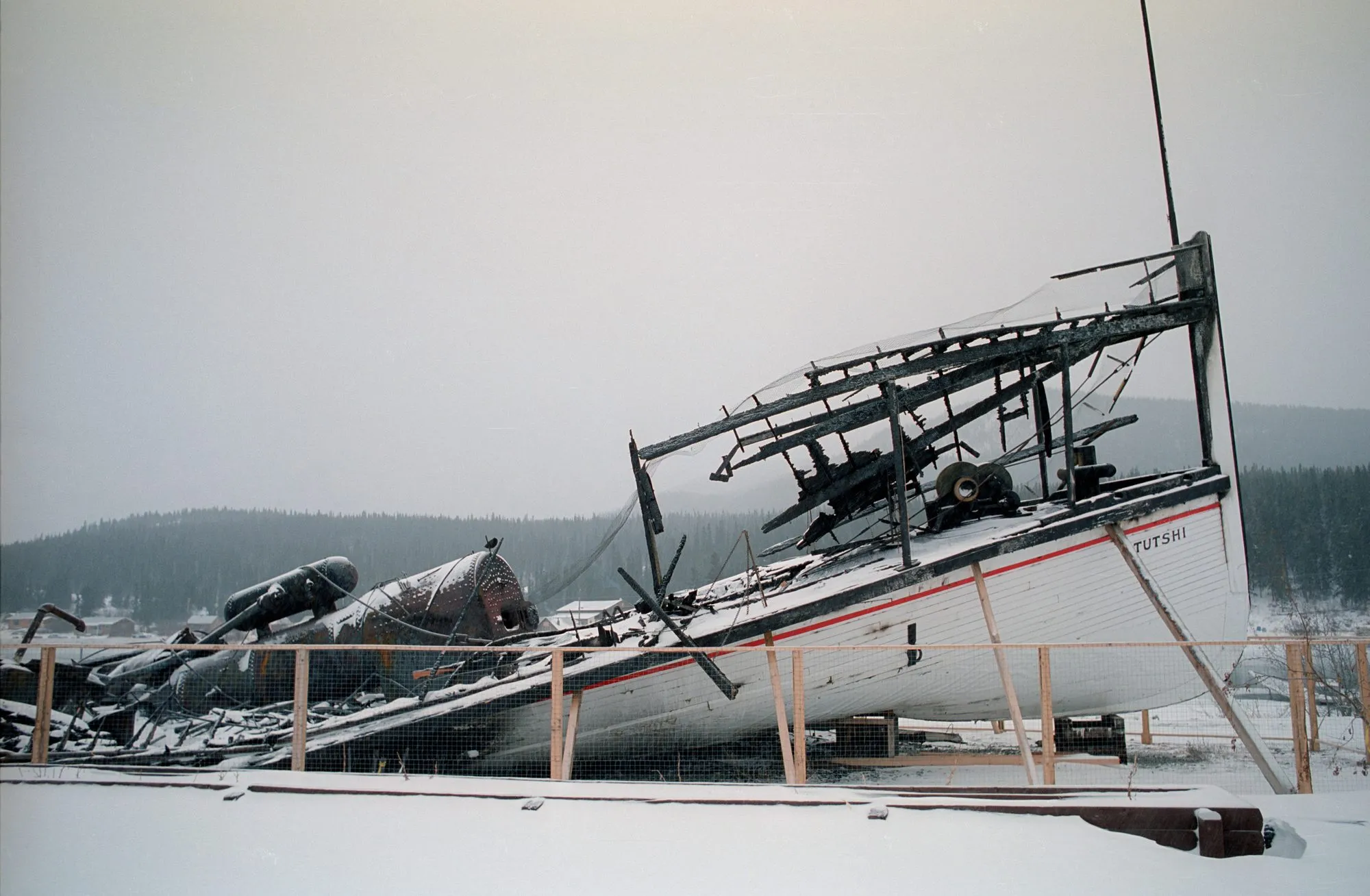 Fire-damaged remains