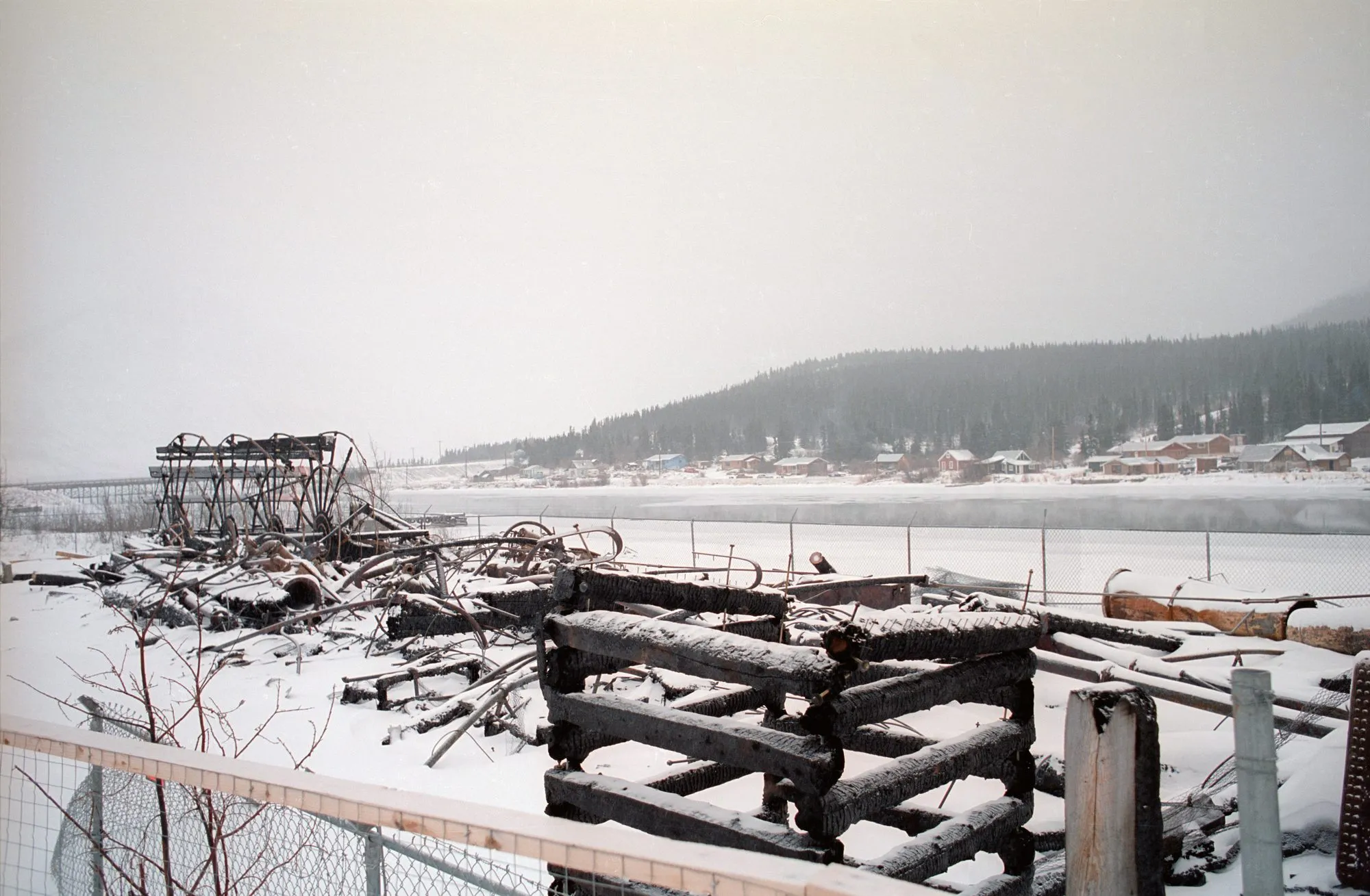 Remains of the hull and frames after the fire